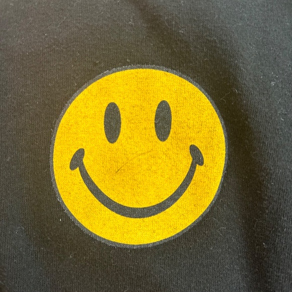 Aviator Nation Black Sweatshirt with Yellow Smiley - Picture 3 of 4